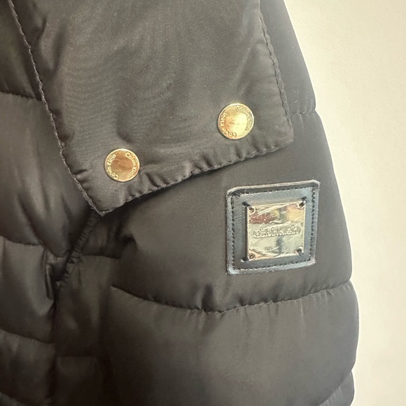 Calvin Klein Black Puffer Coat with Gold Accents - Picture 5 of 12